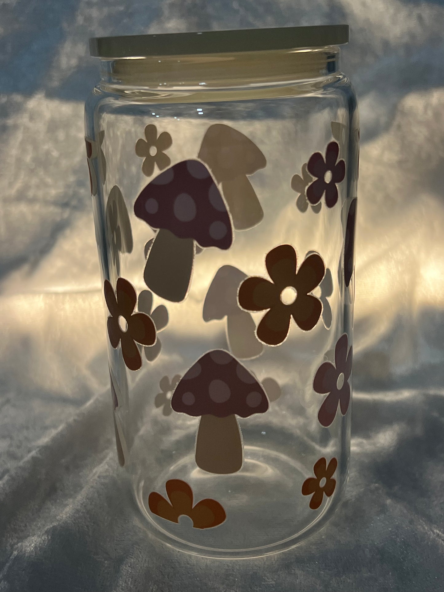 Cute Mushroom -16oz Glass Tumbler
