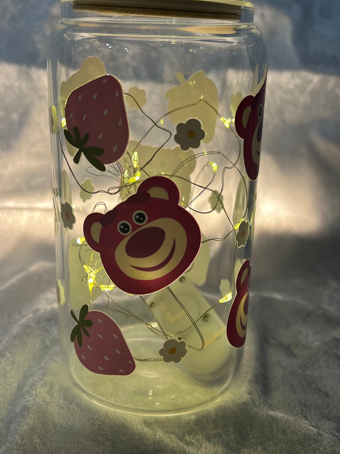 Strawberry Bear -16oz Glass Tumbler