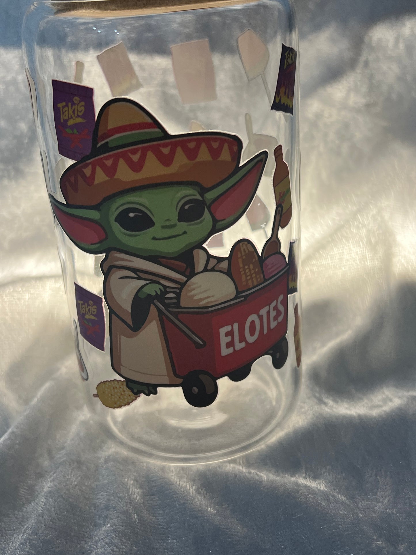 Mexican Green old man -16oz Glass Tumbler