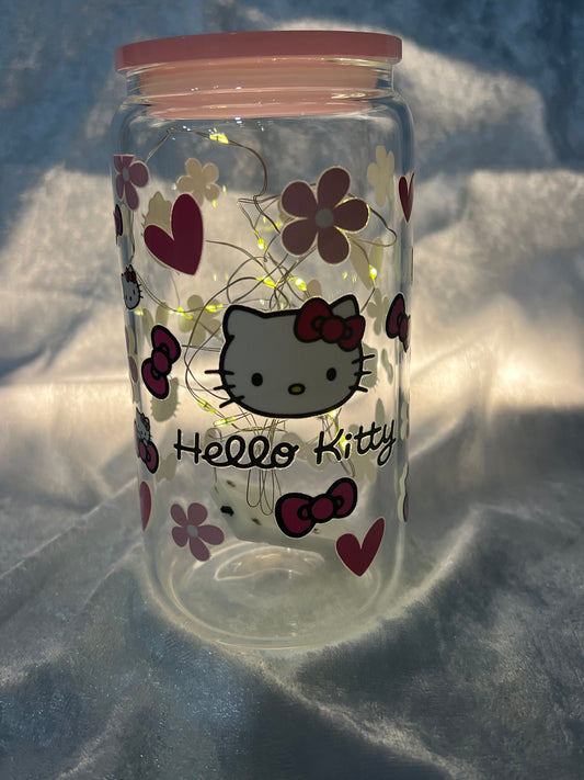 Lovely Kitty -16oz Glass Tumbler